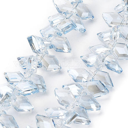 Гальванические нити стеклянных бусин в виде ромбов X-EGLA-A036-12A-PL01-1