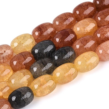 Выпечки нарисованные потрескивание стеклянные бусины пряди&nbsp;DGLA-N019-01A-04-1