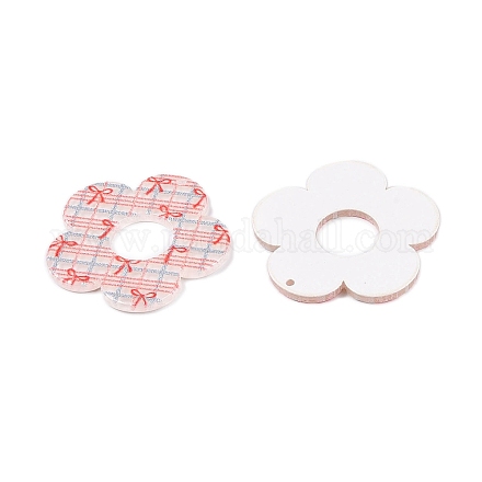 Акриловые подвески с цветочным принтом OACR-T028-06F-1