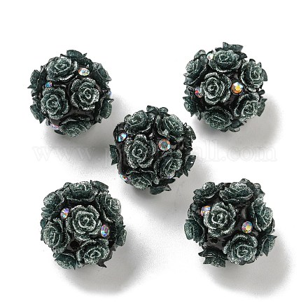 Акриловые бусины ручной работы из полимерной глины со стразами FIND-Z036-01B-1