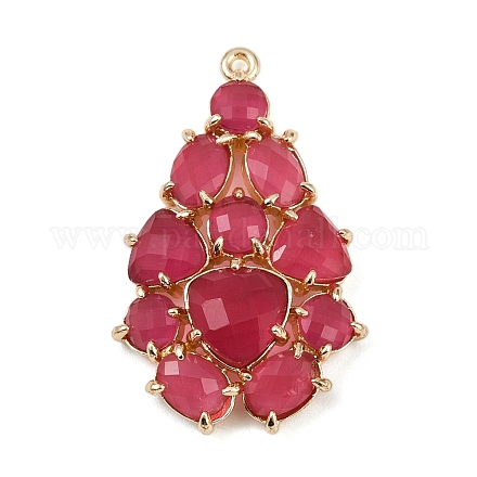 Латунь стекло кулоны KK-R224-16A-G-1