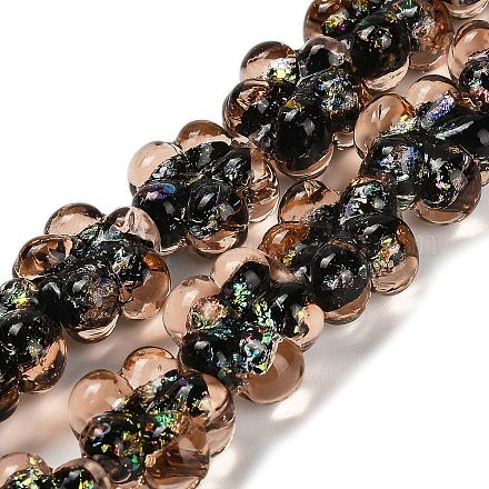 Нити стеклянных бусин из дихроичной фольги ручной работы DICH-U001-04D-1