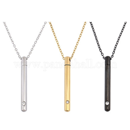 3 шт. 3 цвета 304 нержавеющая сталь тросовые цепочки ожерелья NJEW-CA0001-24-1