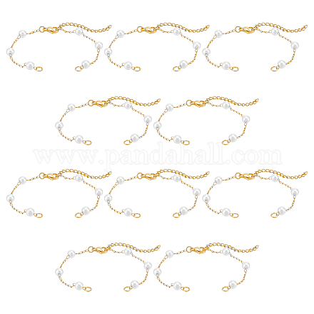 10 шт. круглые бусины из искусственного жемчуга ABS для изготовления браслета-цепочки AJEW-UN0002-08-1