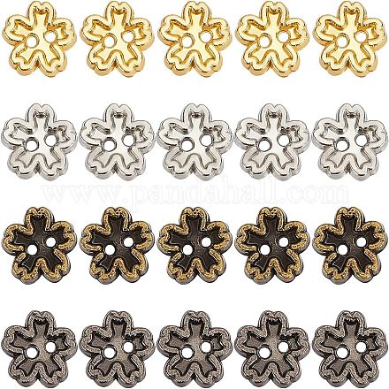 240 шт. 4-х цветные пуговицы из сплава с 2 отверстиями FIND-FG0001-34-1