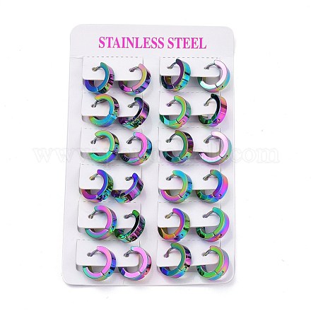 Серьги-кольца Huggie Hoop из нержавеющей стали 304 EJEW-M284-30M-E-1