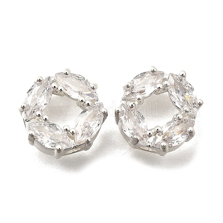 Латунные микро проложить кубического циркония бусы KK-F913-02P-01-1