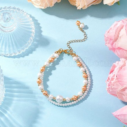 Браслеты из стеклянных жемчужин BJEW-JB11918-02-1