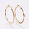 304 Stainless Steel Hoop Earrings, Hypoallergenic Earrings, Flat Ring Shape, Golden, 34~36mm, Pin: 0.7x1mm