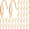 80Pcs 316 Surgical Stainless Steel Earring Hooks, Ear Wire, with Vertical Loop, Real 18K Gold Plated, 20x4.5x1mm, Hole: 1.2mm, 20 Gauge, Pin: 0.8mm