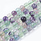 Natural Fluorite Beads Strands, Grade A, Round, 8mm, Hole: 1mm, about 45~48pcs/strand, 15 inch