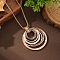 Multi Ring Zinc Alloy Enamel Pendant Necklaces for Women, Golden, Camel, 16.54 inch(42cm)