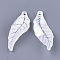 Acrylic Pendants, Crackle & AB Color, Leaf, Creamy White, 29~29.5x10x3mm, Hole: 1.5mm