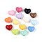 Baking Paint Opaque Acrylic Beads, Heart, Mixed Color, 10x12.5x8.5mm, Hole: 1.6mm