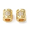 Brass Micro Pave Cubic Zirconia Beads, Column, Real 18K Gold Plated, 8x7.5mm, Hole: 4mm
