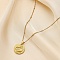 Constellation Coin Stainless Steel Pendant Necklace for Women, Golden, Pisces, 17.72 inch(45cm)