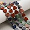 6 Styles Natural Topaz Jade & Rhodonite & Green Aventurine & Red Jasper & Sodalite & Amethyst Beads Strands, Heart, with Seed Beads, 8.5x8.5x2.5mm, Hole: 0.7mm, about 40pcs/strand, 15.16''(38.5cm)