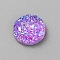Druzy Resin Decoden Cabochons, Flat Round, Magenta, 10x3mm