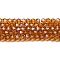 Transparent Electroplate Glass Beads Strands, Pearl Luster Plated, Faceted, Bicone, Dark Orange, 2.9~3.3x2.5mm, Hole: 0.7mm, about 135~140pcs/strand, 38~40cm