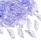 Glass Pendants, Leaf, with Gold Powder, Medium Purple, 25x9.5x3mm, Hole: 1.4mm, about 952pcs/1000g