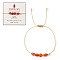 Bohemian Style Copper Citrine Bead Bracelet with Card, 11 inch(28cm)
