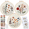 DIY Embroidery Kits For Beginner, Including Printed Fabric, Embroidery Thread & Needles, Bamboo Embroidery Hoop, Flower, 300x300mm