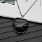 Natural Dyed & Heated Black Agate Pendant Necklaces, 19.69 inch(50cm)