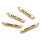 Brass Links Connectors, with  Enamel, Rectangle with Word  LOVE YOU, for Valentine's Day, Real 18K Gold Plated, Black, 4x30.5x1.5mm, Hole: 1.2mm
