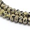 Faceted Natural Dalmatian Jasper Rondelle Beads Strands, 8x5mm, Hole: 1mm, about 76pcs/strand, 14.5~15 inch