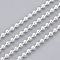 Brass Ball Chains, Long-Lasting Plated, Soldered, with Spool, Cadmium Free & Lead Free, Silver, 2mm, about 16.4 Feet(5m)/roll