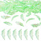 Acrylic Pendants, Feather, UV Plating, Green, 40x14.5x5mm, Hole: 1.4mm