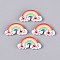 Resin Cabochons, Rainbow, Colorful, 28x15x5mm