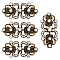 4Pcs Flower Alloy & Glass Cardigan Clips, Sweater Collar Clips for Women, Antique Bronze, 24.5x50x14mm