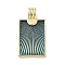 Real 18K Gold Plated Rack Plating Brass Enamel Pendants, Long-Lasting Plated, Lead Free & Cadmium Free, Rectangle Charm, Dark Slate Gray, 29.5x15.5x2.5mm, Hole: 6x3mm