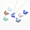 Natural Gemstone Pendants, Butterfly, 17x16.5x5~6.5mm, Hole: 1mm