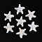 Frosted Glass Beads, Starfish, with Gold Powder, White, 15x16x8mm, Hole: 1mm, about 909pcs/1000g