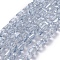 Electroplate Glass Beads Strands, Faceted, Pearl Lusted Plated, Half Round, Light Blue, 4x4x3mm, Hole: 0.8mm, about 148pcs/strand, 19.69 inch(50cm)