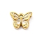 304 Stainless Steel Enamel Pendants, Ion Plating(IP), Real 18K Gold Plated, Butterfly, White, 8.5x11x3mm, Hole: 0.8mm