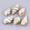 Electroplate Spiral Shell Pendants, with Iron Findings, Light Gold, 25~48x13~22x11~20mm, Hole: 1.8mm