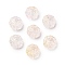 Spray Painted Transparent Glass Beads, Flower Charm, Floral White, 15x15x6mm, Hole: 1.2mm