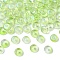 111Pcs Electroplate Transparent Colours Rainbow Glass Seed Beads, Donut, Green Yellow, 6.5x3mm, Hole: 1.2mm