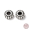925 Sterling Silver Corrugated Beads, Flat Round, Antique Silver, 4.5x2mm, Hole: 1.6mm