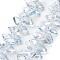 Electroplate Rhombus Glass Beads Strands, Faceted, Pear Lurster Plated, Light Blue, 13x8x4mm, Hole: 1.2mm, about 99~100pcs/strand, 15.35''(39cm)