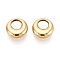 304 Stainless Steel Charms,  Flat Round, Real 14K Gold Plated, 9x3mm, Hole: 4mm