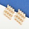 Brass Stud Earrings, Rhombus, Real 18K Gold Plated, 39x27mm