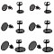 30Pcs 3 Size 304 Stainless Steel Stud Earring Findings, with Hole and Ear Nuts/Earring Backs, Flat Round, Electrophoresis Black, 8~12x1mm, Hole: 1.5~1.6mm, Pin: 0.8mm, 10Pcs/size