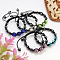 Fashion Disco Ball Bracelets, Square Knot Bracelet, with Hematte Beads and Rhinestone Clay Beads, Grade A, Mixed Color, 45mm