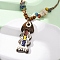 Ceramic Fish Pendant Adjustable Waxed Cord Necklaces for Women, Colorful, 18.98~29.53 inch(48.2~75cm)