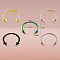 5Pcs 316L Surgical Stainless Steel Spike Circular/Horseshoe Barbell Nose Rings, Mixed Color, 12mm, Pin: 1.2mm, Head: 3mm