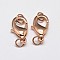 PVD Vacuum Plating Brass Lobster Claw Clasps for Jewelry Necklace Bracelet Making, with Two Jump Rings, Cadmium Free & Lead Free, Rose Gold, 12x7x3mm, Hole: 3mm